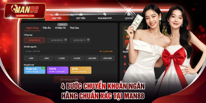 4 bước chuyển khoản ngân hàng chuẩn xác theo quy trình nạp rút