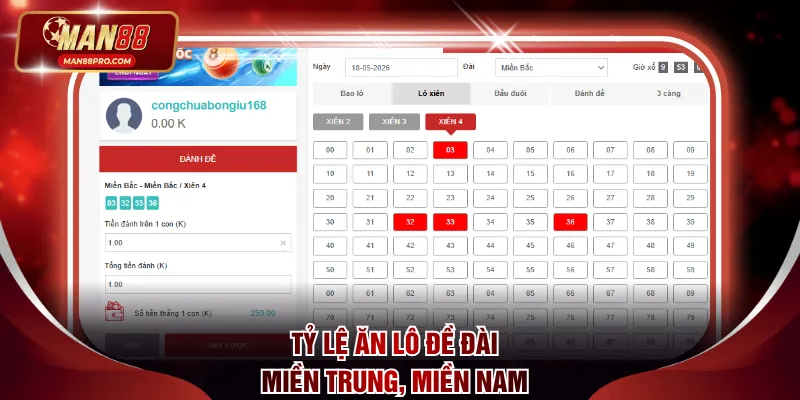 Tỷ lệ ăn lô đề đài miền Trung, miền Nam